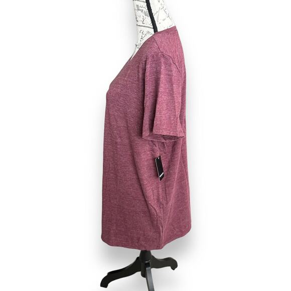 Torrid Classic Fit Maroon Heather Jersey Knit Short Sleeve Crew Neck T-shirt 1 - Picture 4 of 6